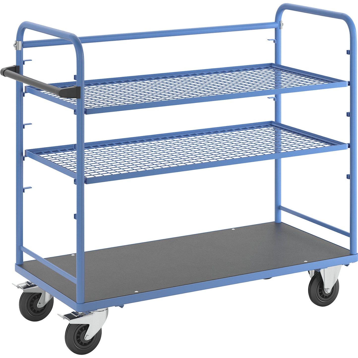 Shelf trolley, for 5 shelves, incl. 2 shelves, with mesh shelf.