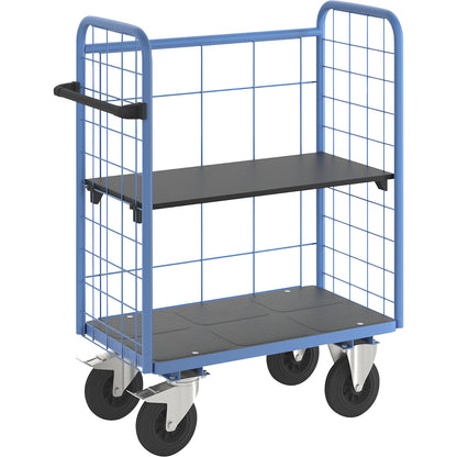 Shelf truck, with mesh panels, 3-sided, length 910 mm, incl. 1 shelf.