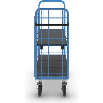 Shelf truck, with mesh panels, 3-sided, length 1180 mm, incl. 1 shelf.