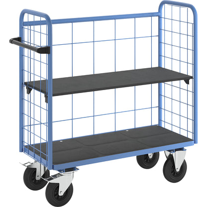 Shelf truck, with mesh panels, 3-sided, length 1180 mm, incl. 1 shelf.