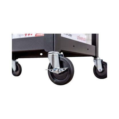 Metal trolley, max. load 135 kg, 3 shelves, black frame.