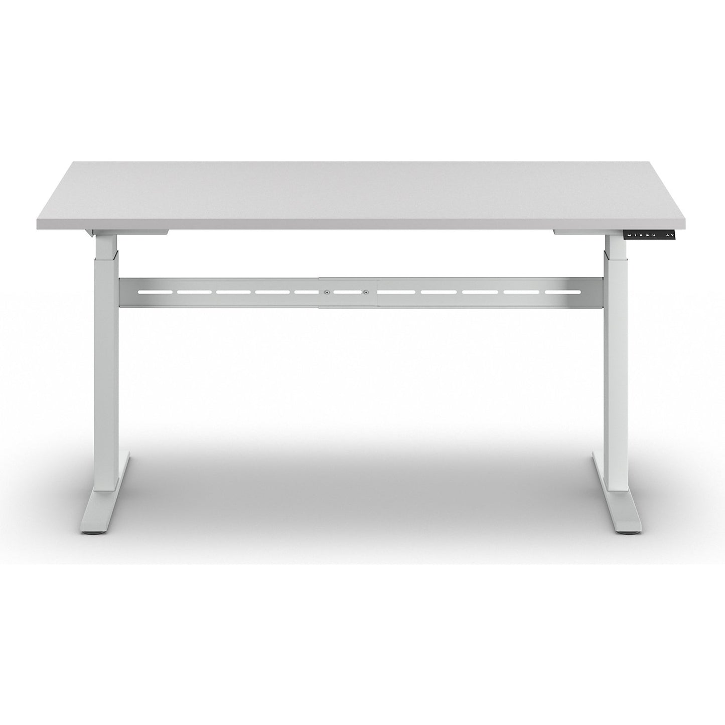 Work table, electrically height adjustable - max. load 300 kg, height 740 - 1195 mm, melamine top, WxD 1500 x 700 mm.