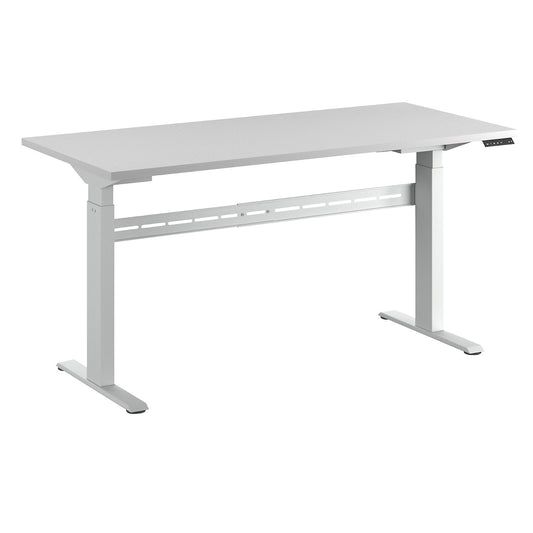 Work table, electrically height adjustable - max. load 300 kg, height 740 - 1195 mm, melamine top, WxD 1500 x 700 mm.