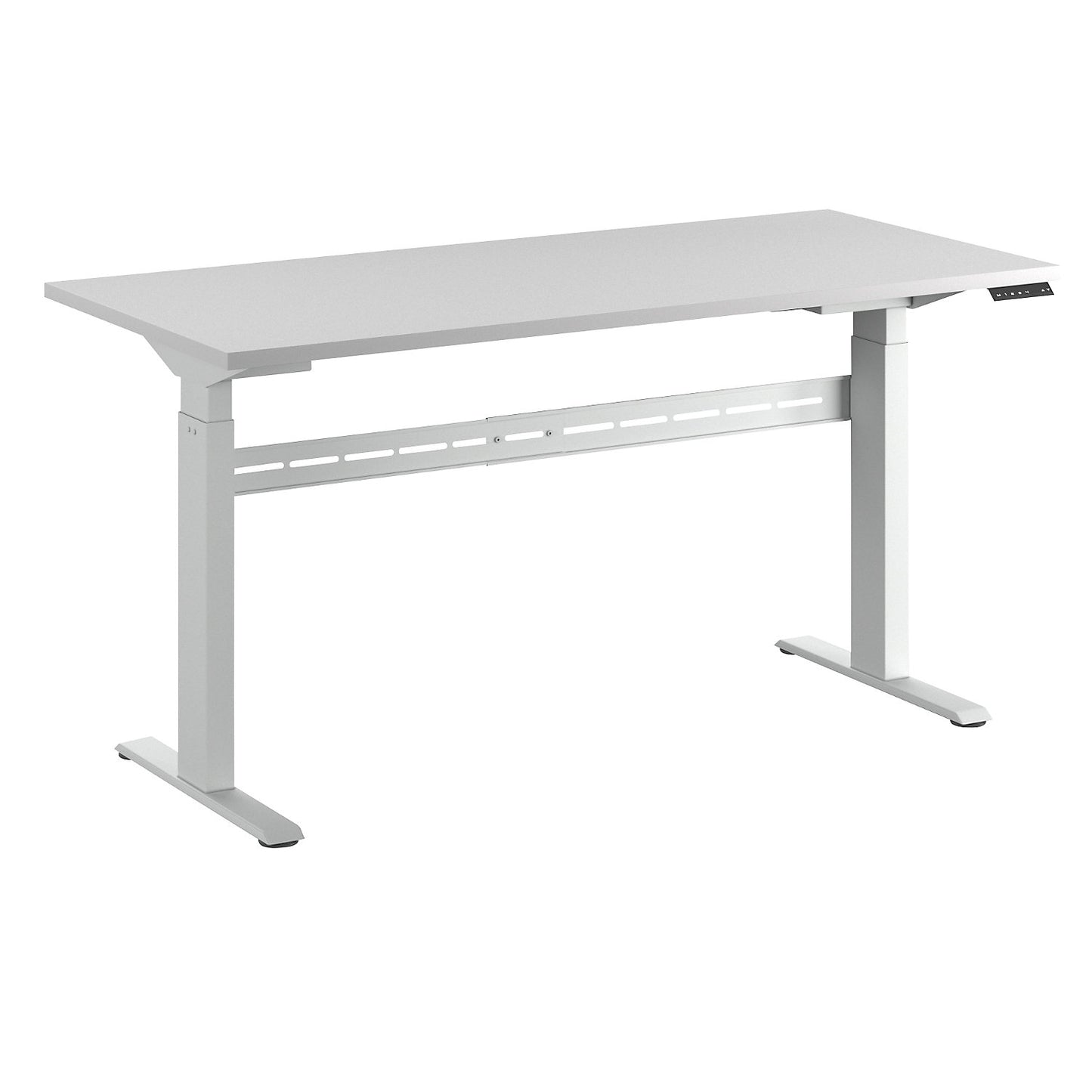 Work table, electrically height adjustable - max. load 300 kg, height 740 - 1195 mm, melamine top, WxD 1500 x 700 mm.
