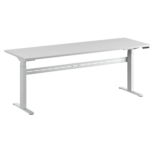 Work table, electrically height adjustable - max. load 300 kg, height 740 - 1195 mm, melamine top, WxD 2000 x 700 mm.