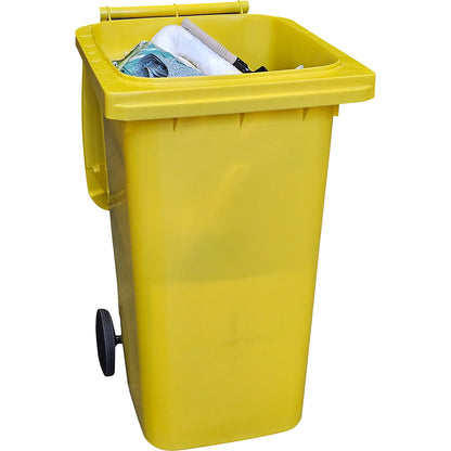 Spillage emergency kit, in a plastic drum, absorbs 200 litres, oil version, white.