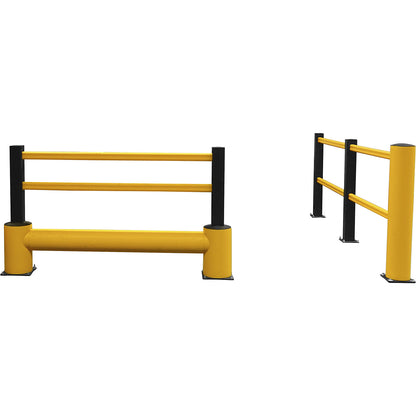 FLEX IMPACT® crash protection railing, post height 1150 mm, overall width 1450 mm.