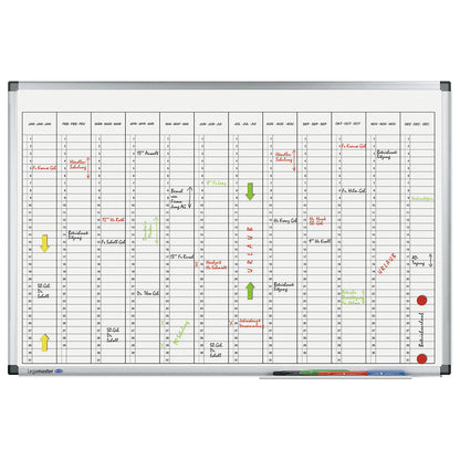 Premium yearly planner, monthly planner, magnetic, WxH 900 x 600 mm, vertical division.