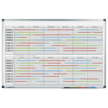 Premium yearly planner, project planner, for 20 people, WxH 900 x 600 mm.