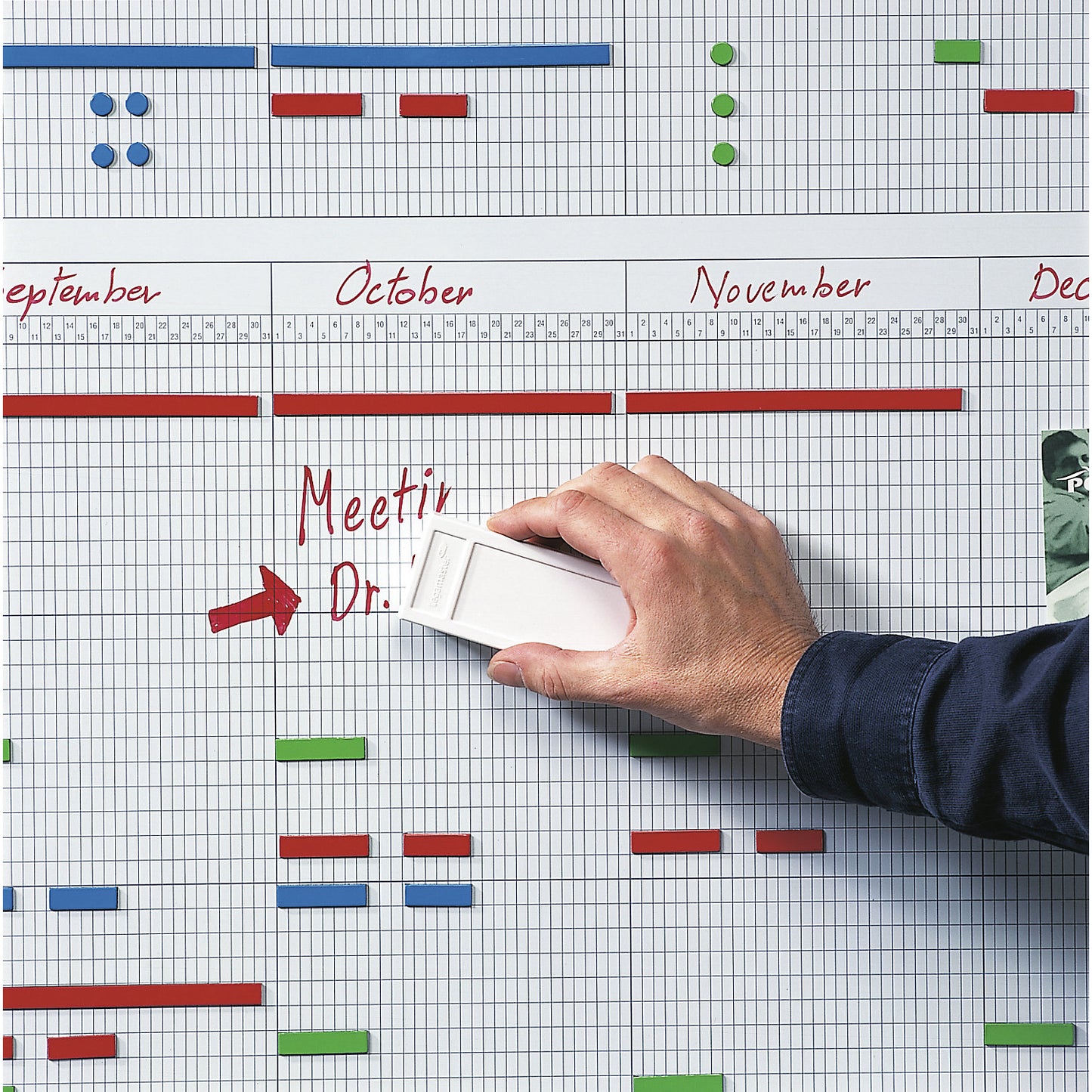 Premium yearly planner, project planner for 33 - 66 people, WxH 1200 x 900 mm.