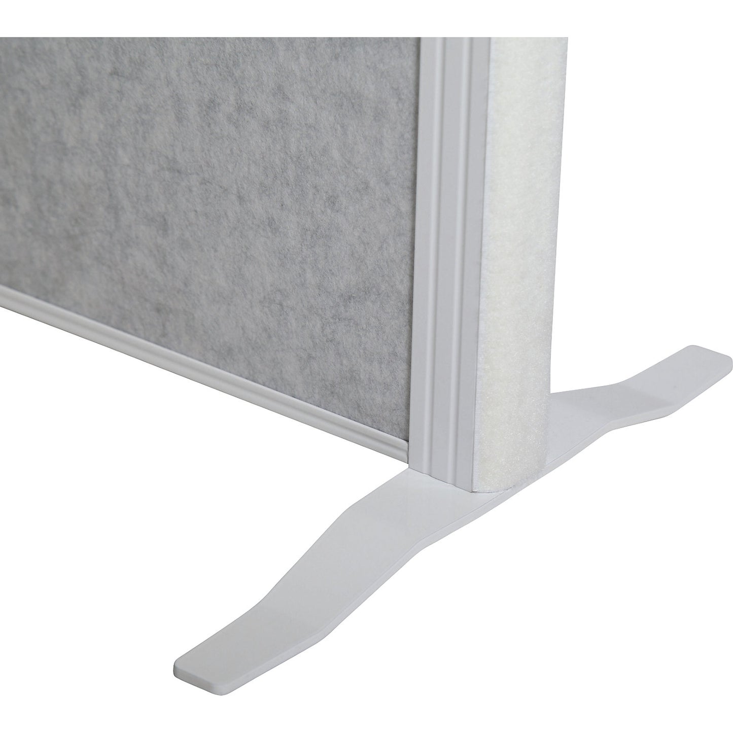 MAULconnecto partitioning system, 2x whiteboard, 1x acoustic, white/light grey, without castors.