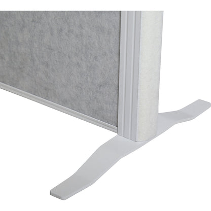 MAULconnecto partitioning system, 2x whiteboard, 1x acoustic, white/light grey, without castors.