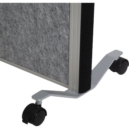 MAULconnecto partitioning system, 1x acoustic, 1x cork, 1x whiteboard, white/brown/dark grey, castors.