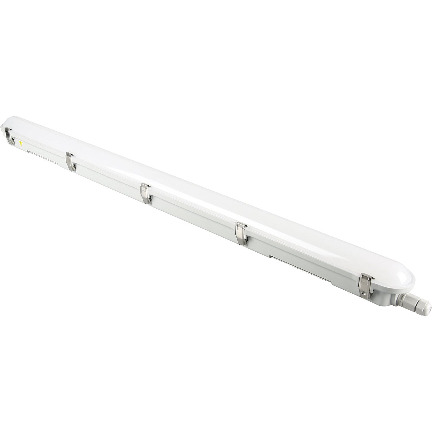 LED diffuser luminaire for damp rooms, 2 row lighting, LxWxH 1210 x 82 x 75 mm, 4000 K.