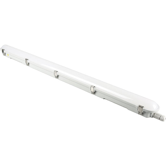 LED diffuser luminaire for damp rooms, 2 row lighting, LxWxH 1210 x 82 x 75 mm, 4000 K.