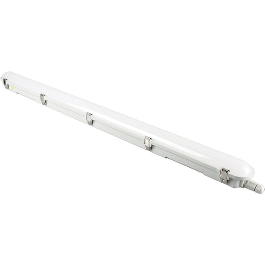 LED diffuser luminaire for damp rooms, 1 row lighting, LxWxH 610 x 82 x 75 mm, 6500 K.