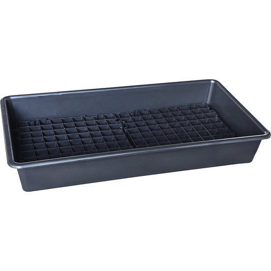 PE sump tray for small containers, volume 64.5 l, without certification, with PE grate.