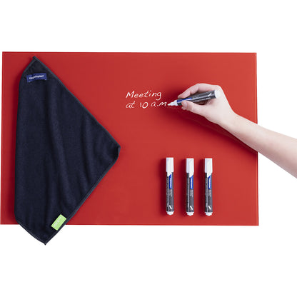 Designer glass board set, single pane safety glass, HxW 1000 x 1500 mm, red.