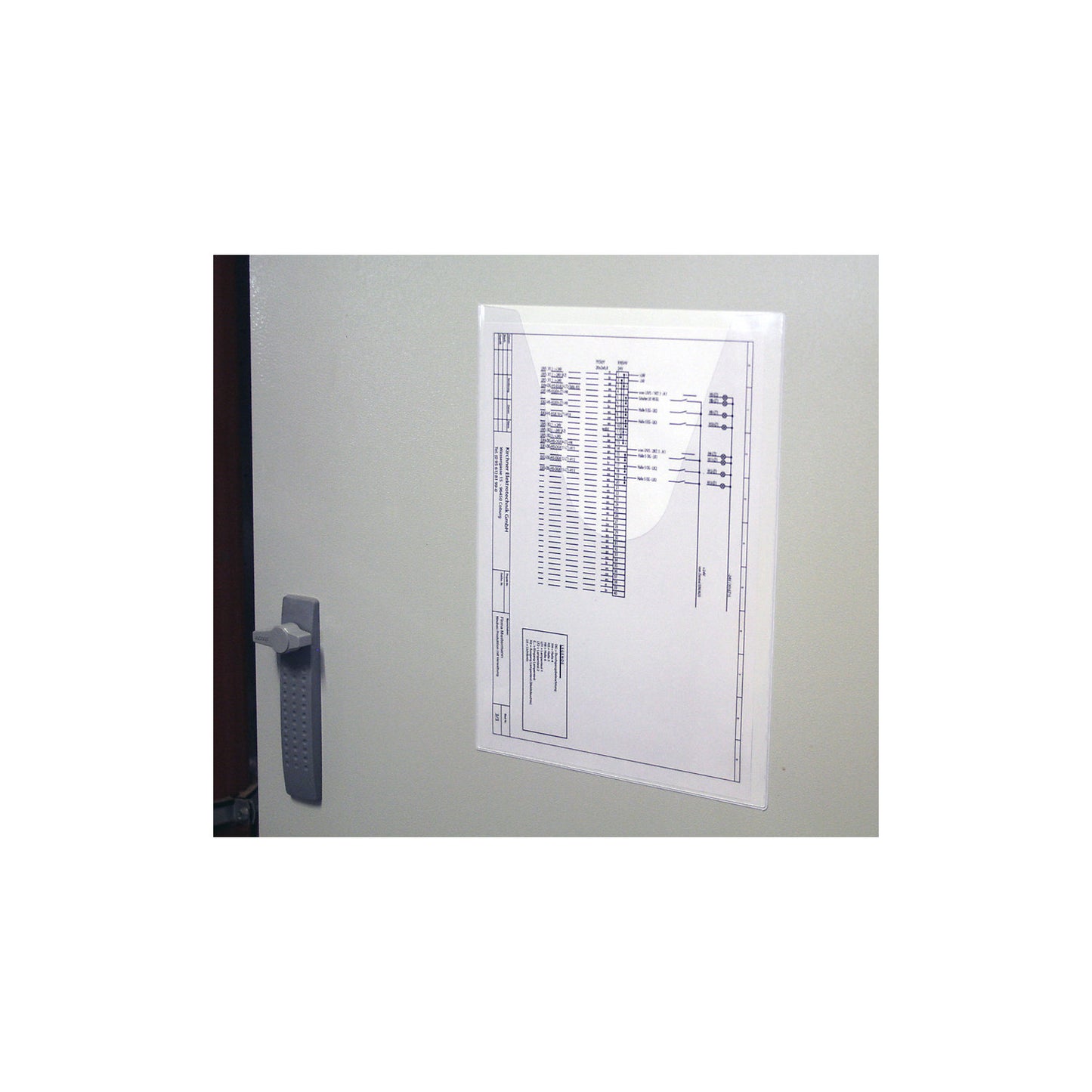 Circuit diagram pouch, self-adhesive, with V shaped opening, A4 format, transparent, pack of 25.