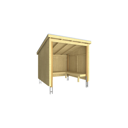 Nordic BBQ hut, made of wood, HxWxD 2200 x 2180 x 2290 mm (5 m²).