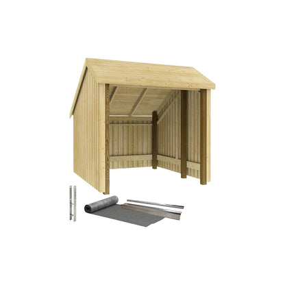 Bicycle shed, made of wood, HxWxD 2500 x 2480 x 2290 mm (5.7 m²).