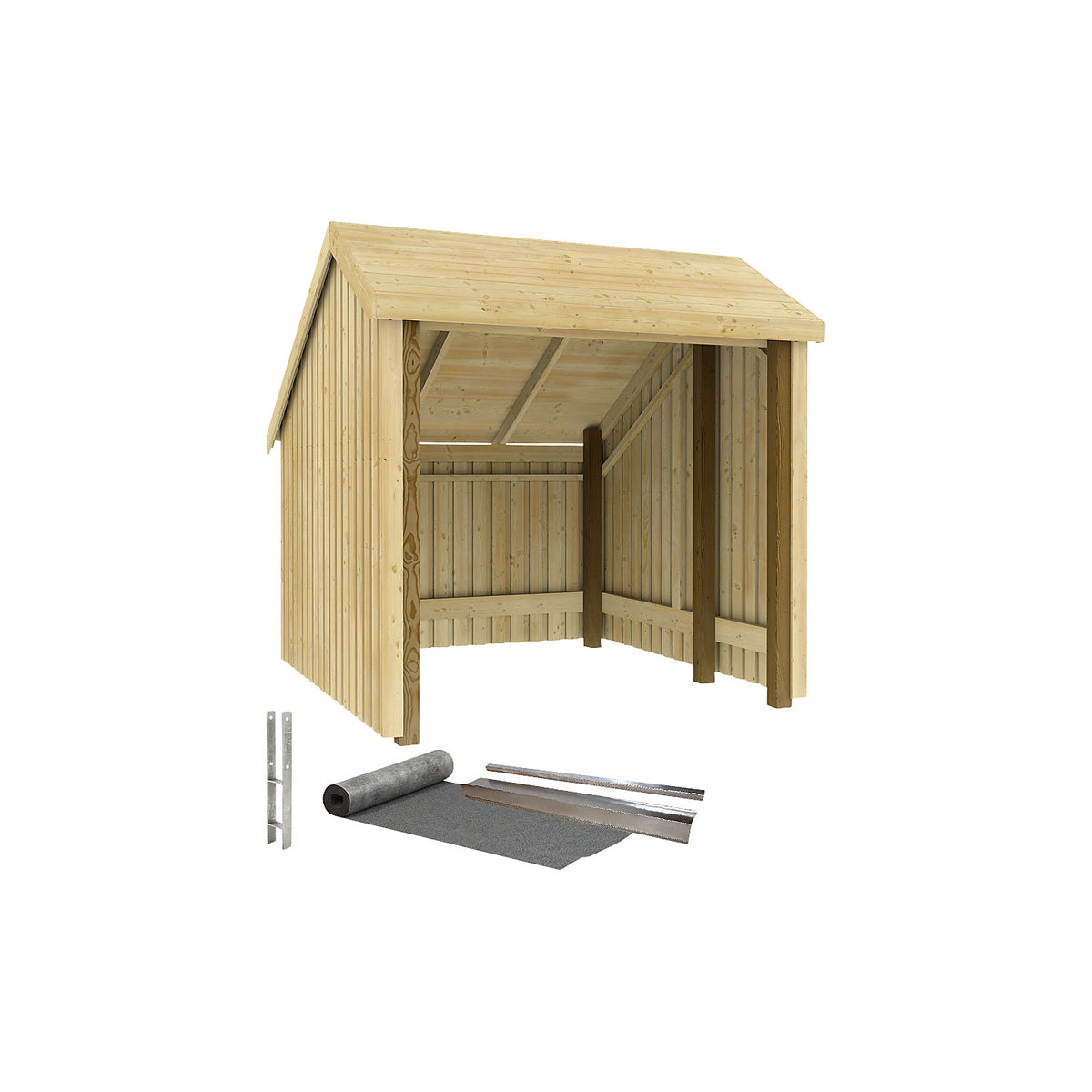 Bicycle shed, made of wood, HxWxD 2500 x 2480 x 2290 mm (5.7 m²).