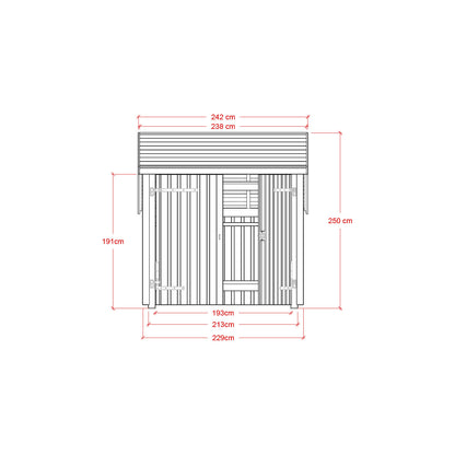 Bicycle shed, made of wood, HxWxD 2500 x 2910 x 2290 mm (5.7 m²), with double door.