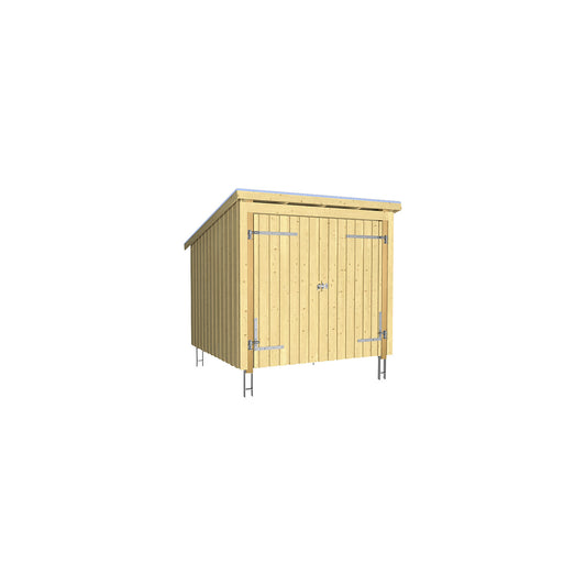 Nordic bicycle shed, made of wood, HxWxD 2200 x 2180 x 2290 mm (5 m²), with double door.