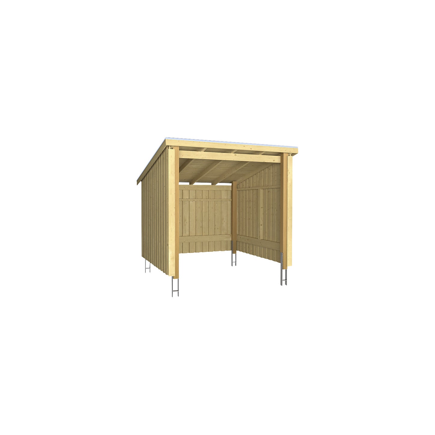 Nordic bicycle shed, made of wood, HxWxD 2200 x 2180 x 2290 mm (5 m²).