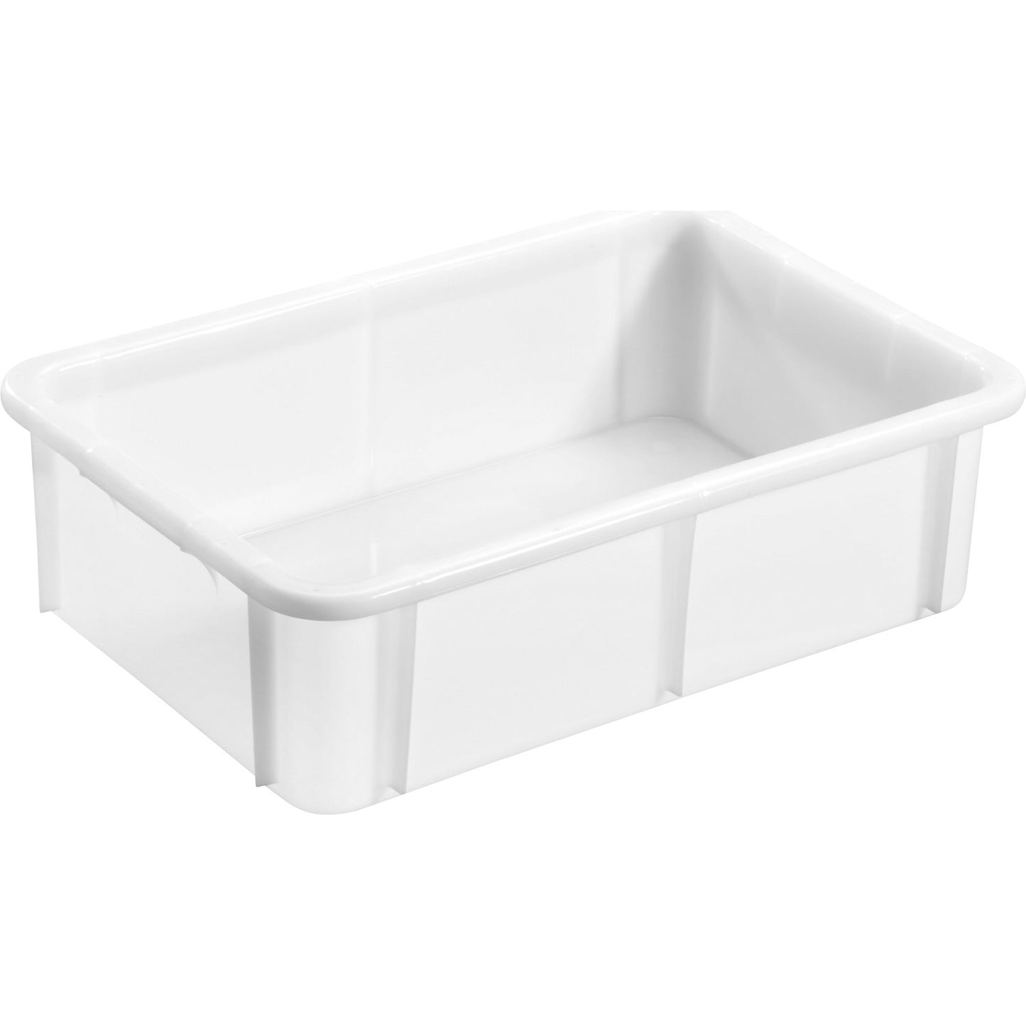 Plastic container, natural colour, stackable, LxWxH 600 x 400 x 165 mm.