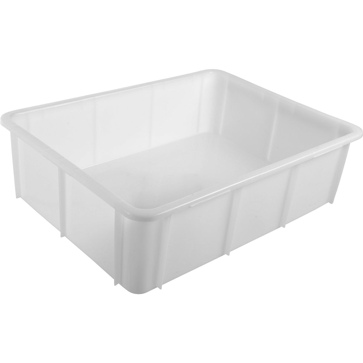 Plastic container, natural colour, stackable, LxWxH 800 x 600 x 220 mm.
