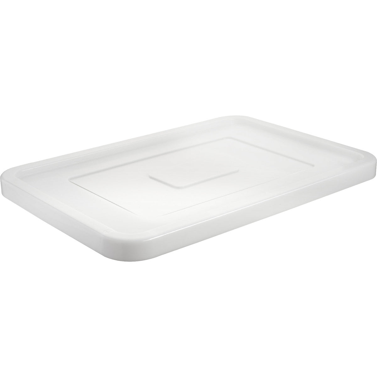 Push-on lid plastic container, stackable, LxWxH 600 x 400 x 20 mm.