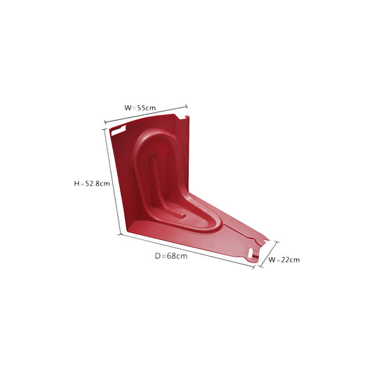 Flood barrier, plastic, LxWxH 705 x 680 x 528 mm, inside corner piece.