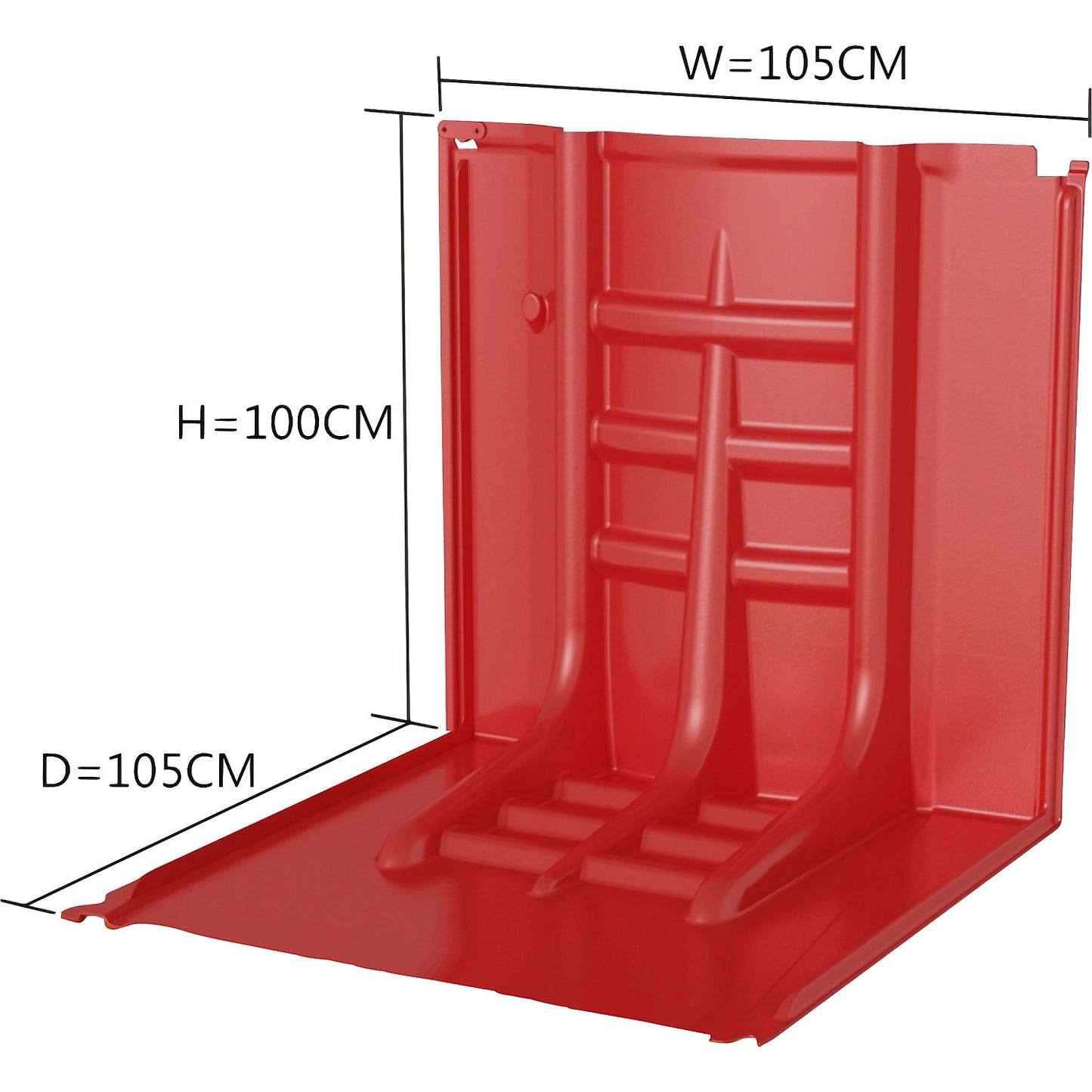Flood barrier, plastic, LxWxH 1050 x 1050 x 1000 mm, straight piece.
