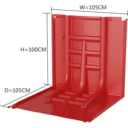 Flood barrier, plastic, LxWxH 1050 x 1050 x 1000 mm, straight piece.