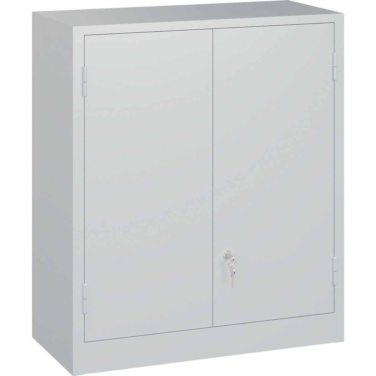 Wall mounted workshop cupboard with perforated panels, drawer, HxWxD 800 x 700 x 300 mm, light grey.