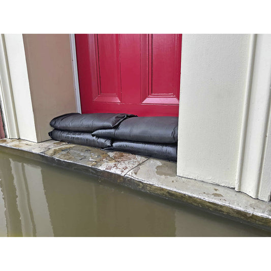 Flood defence bag, LxWxH 610 x 305 x 100 mm, black, pack of 6.