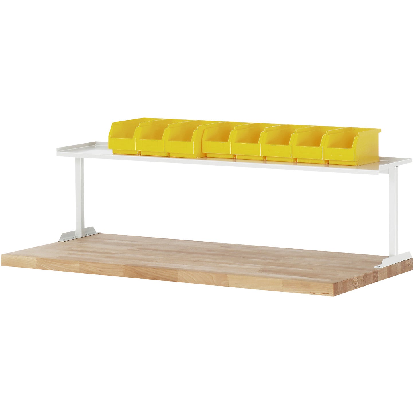 Shelf, for installation on a workbench, light grey RAL 7035, WxDxH 2500 x 300 x 375 mm.