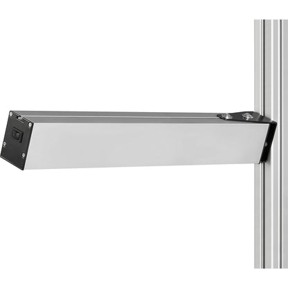 LED workplace lamp, installed at the side on modular supports, WxDxH 500 x 52 x 65 mm.