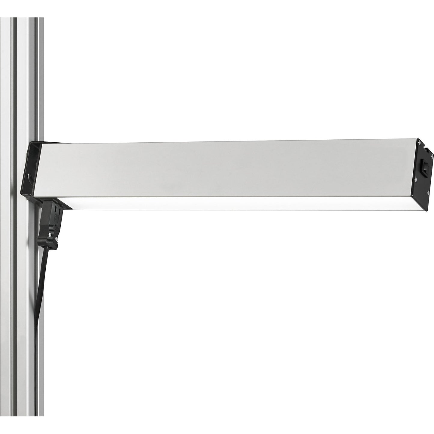 LED workplace lamp, installed at the side on modular supports, WxDxH 500 x 52 x 65 mm.