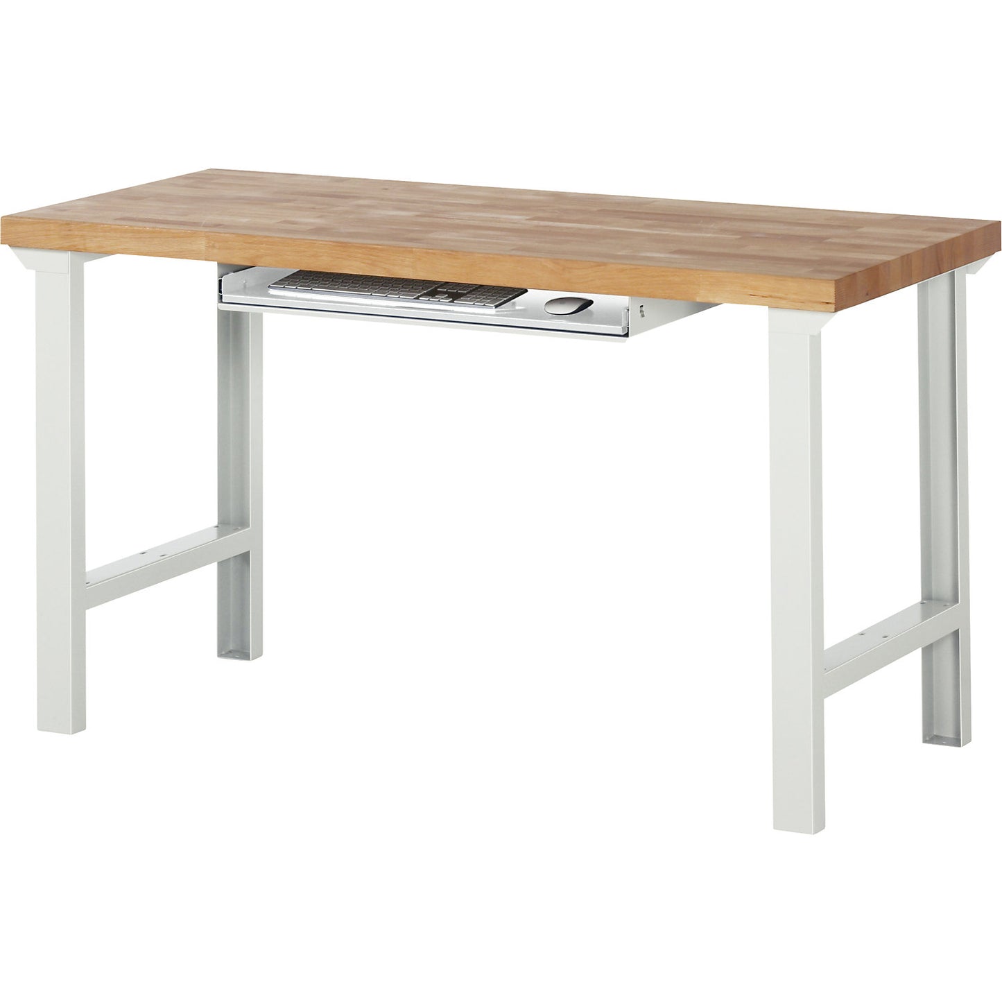 Keyboard shelf, light grey RAL 7035, WxDxH 745 x 485 x 85 mm.