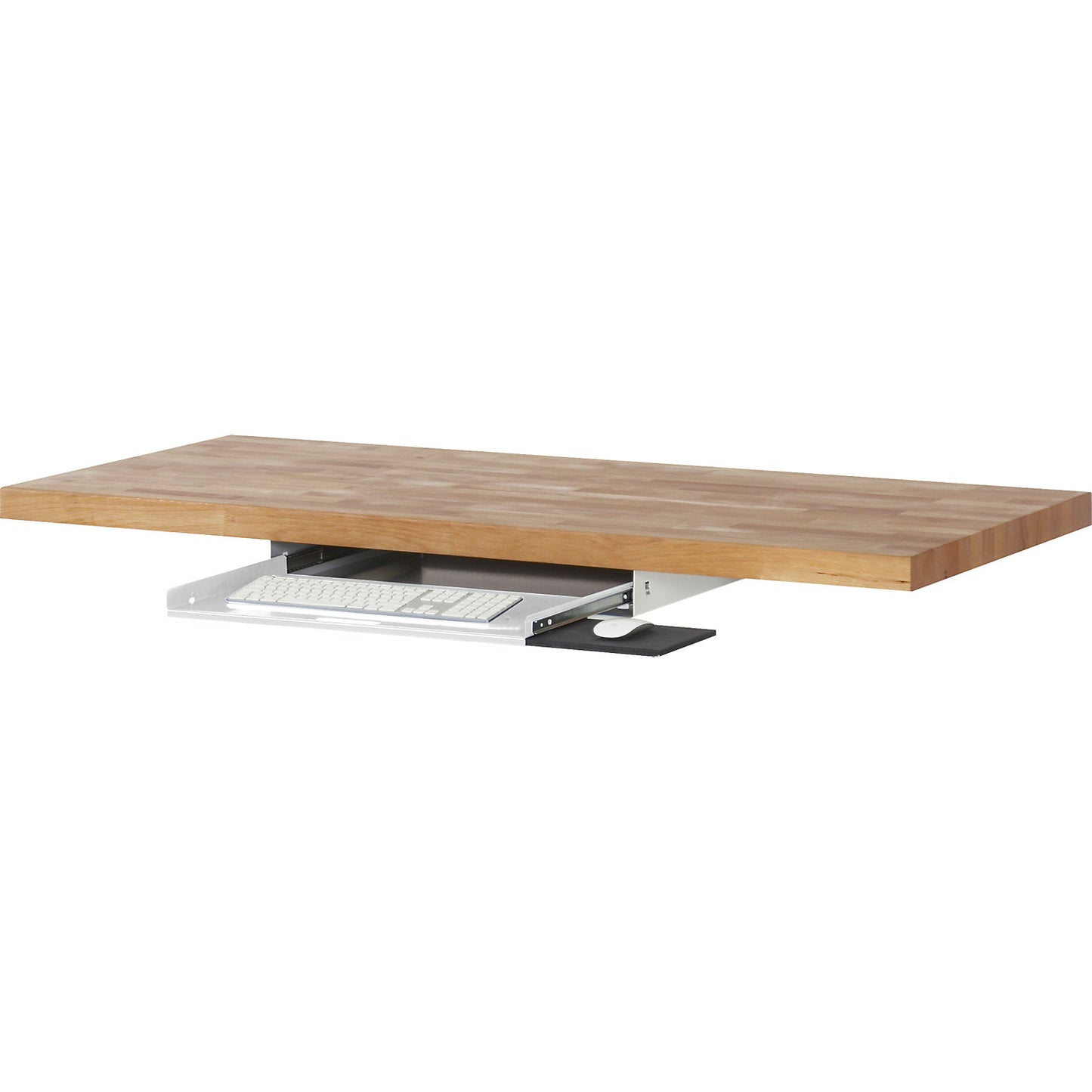Keyboard shelf, light grey RAL 7035, WxDxH 640 x 485 x 85 mm.