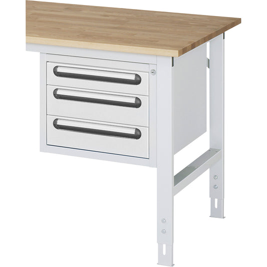 Base container, with 3 drawers, WxHxD 480 x 395 x 600 mm, light grey.