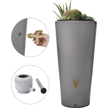 VASO rainwater tank, UV and weather resistant, capacity 220 l, zinc grey.