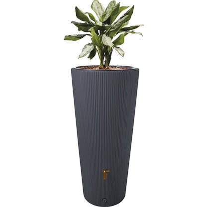 VASO decorative rainwater tank, UV and weather resistant, capacity 220 l, graphite grey.
