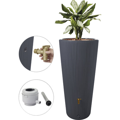 VASO decorative rainwater tank, UV and weather resistant, capacity 220 l, graphite grey.