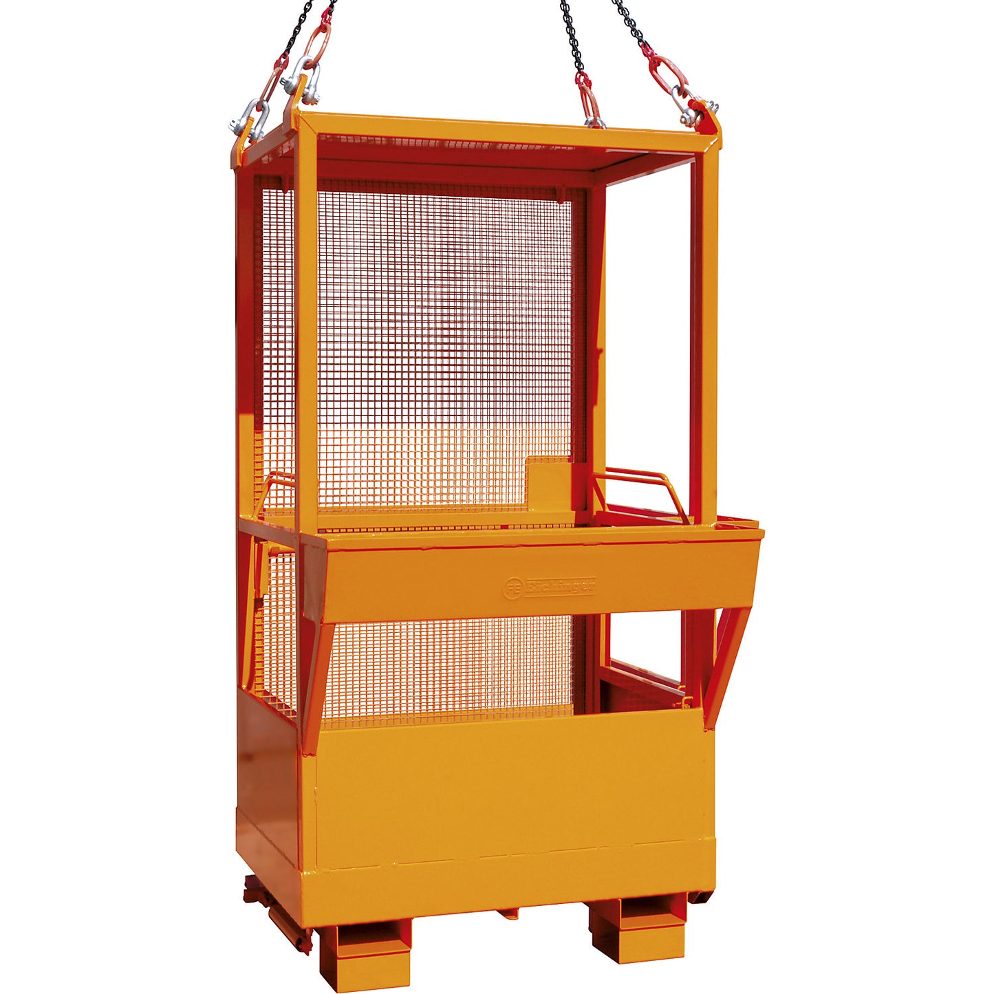 Access safety platform for cranes and stackers, held on wide side, without rollers, orange RAL 2004.