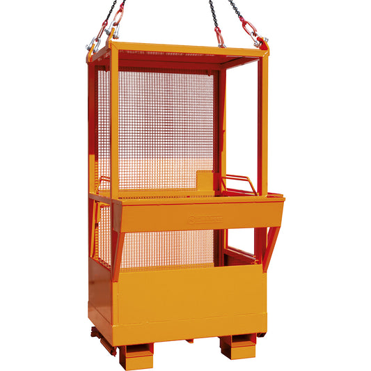 Access safety platform for cranes and stackers, held on wide side, without rollers, orange RAL 2004.