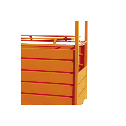 Work basket for cranes, reinforced model, without rollers, 1 crane eyelet with cable sling, orange RAL 2004.