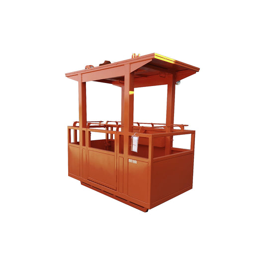 Work basket, 4 crane eyelets, with guide rollers, heavy duty model, orange RAL 2004.